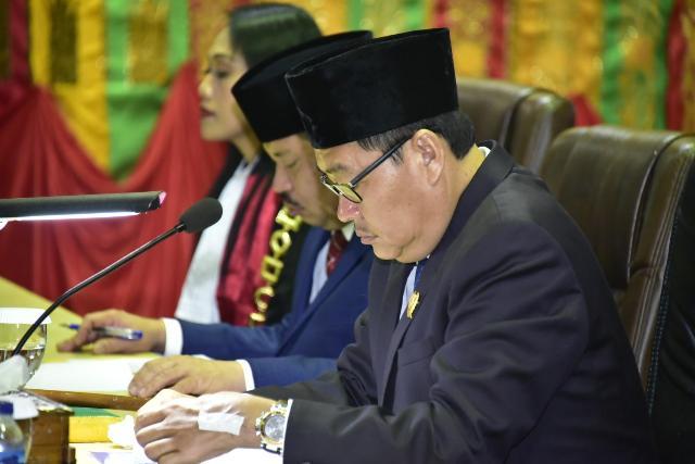Bupati Bengkalis Amril Mukminin, pada pidatonya, mengingatkan kesinergian DPRD dan Stakcholder dalam membangun Negeri Junjungan.