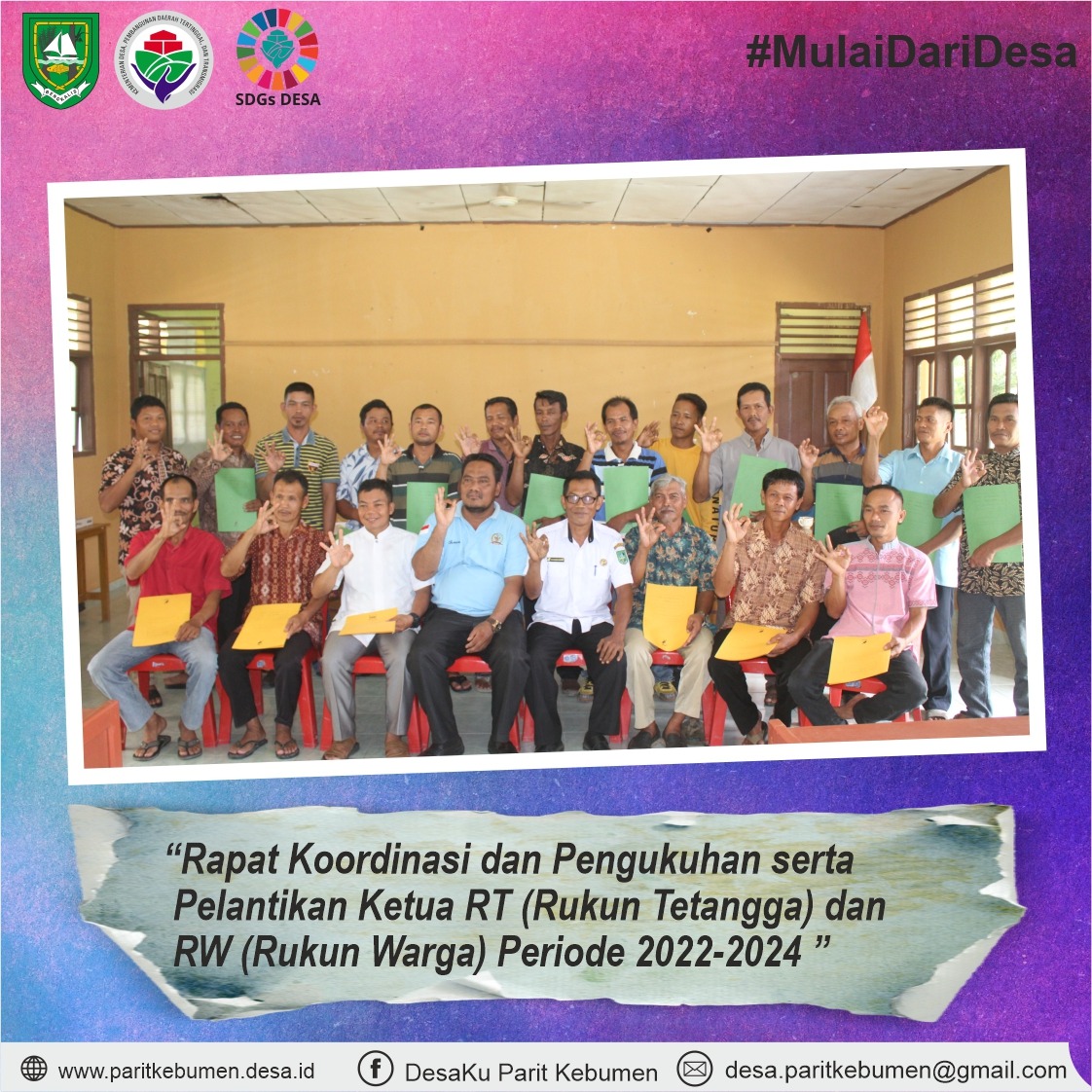 Pengukuhan dan Pelantikan RT dan RW Periode 2022-2024