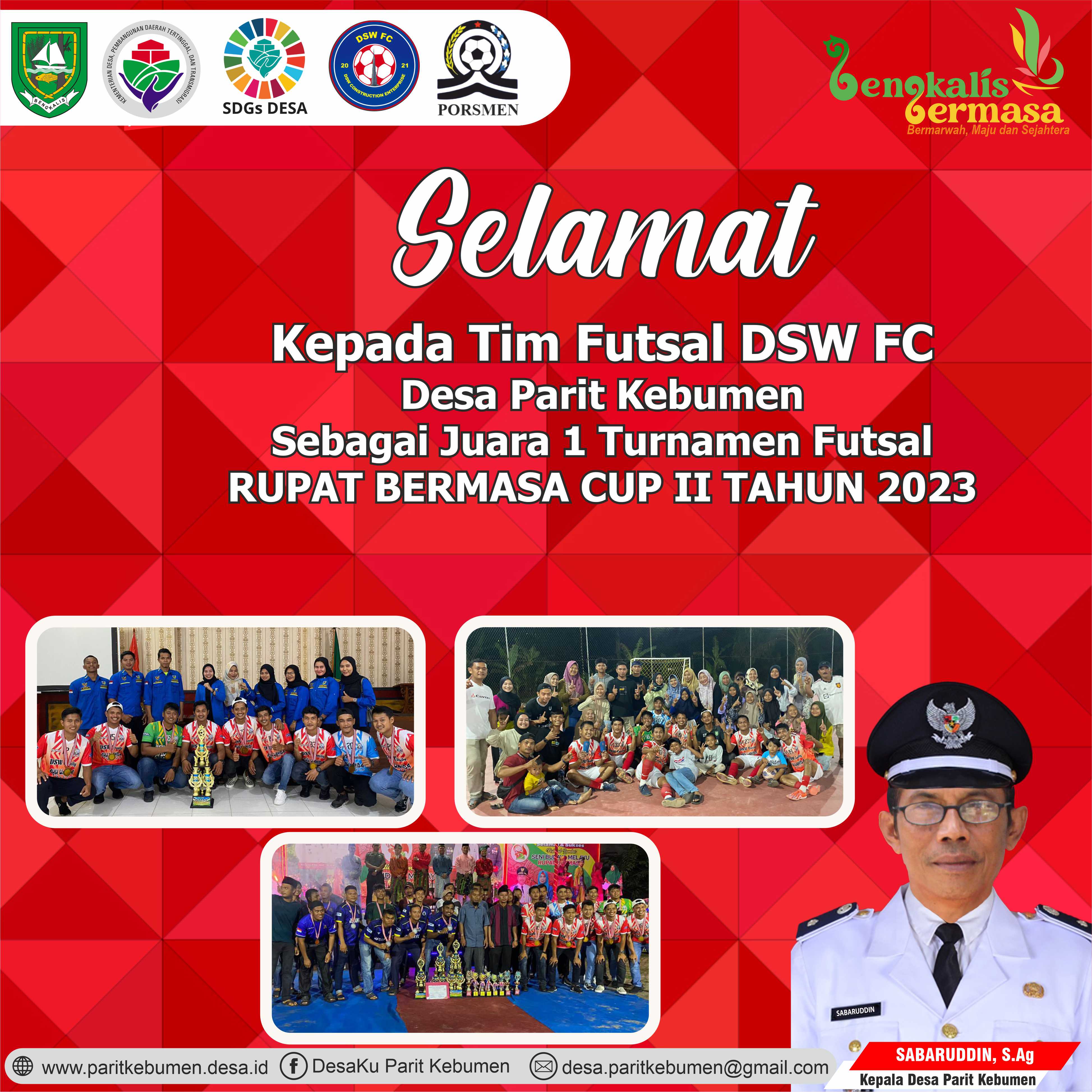 Ucapan Selamat Kepada Tim DSW FC