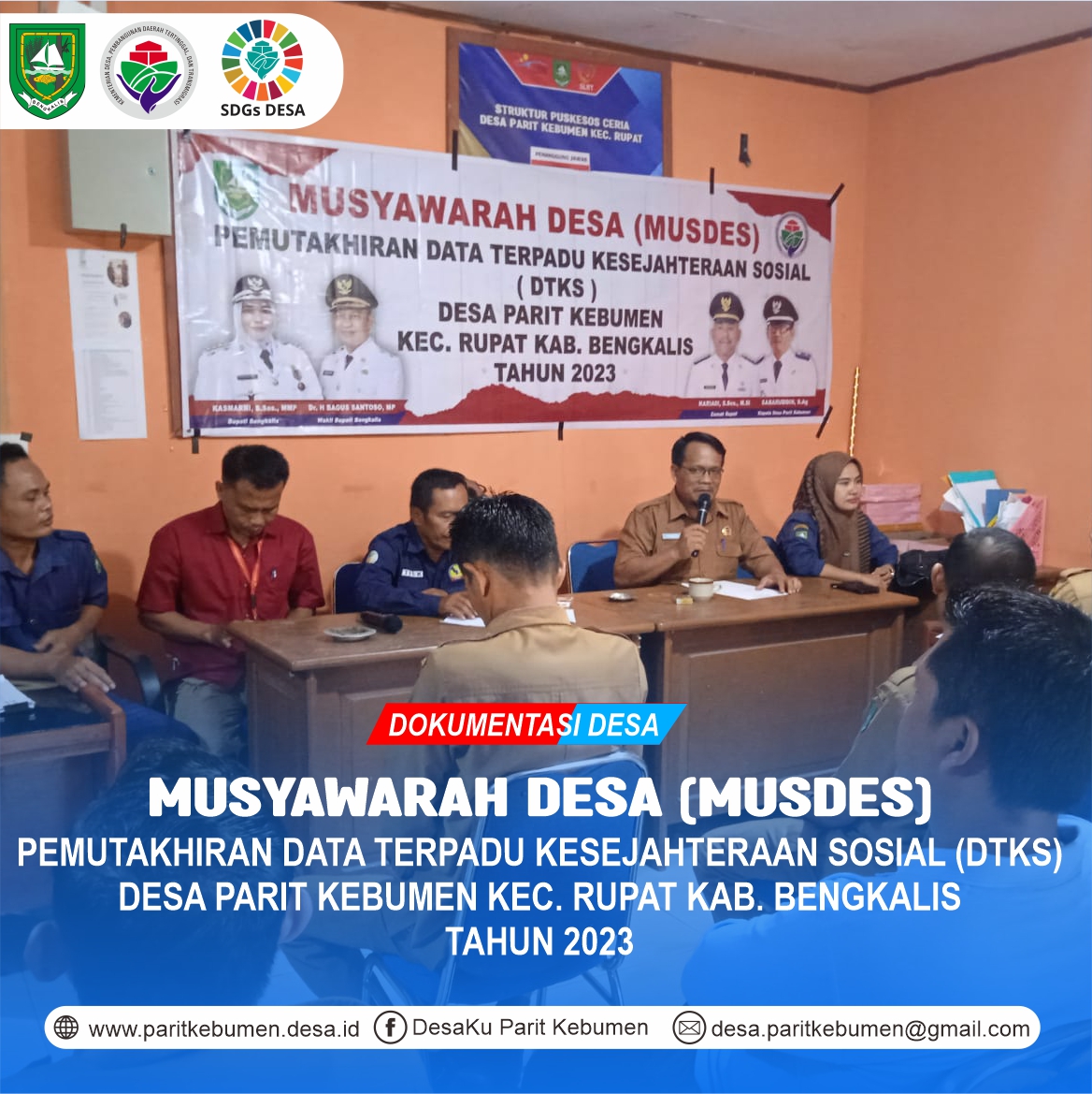 Penyampaian Data DTKS oleh Sekretaris Desa Muhammad Amin, S.PdI